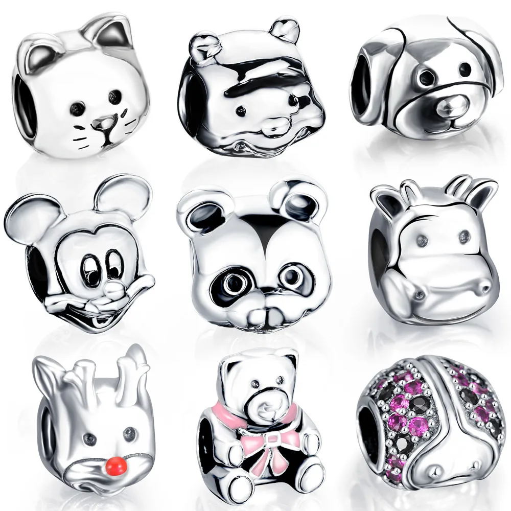 LZESHINE New Christmas Gift Animal Charms Fit Original Pandora Charm