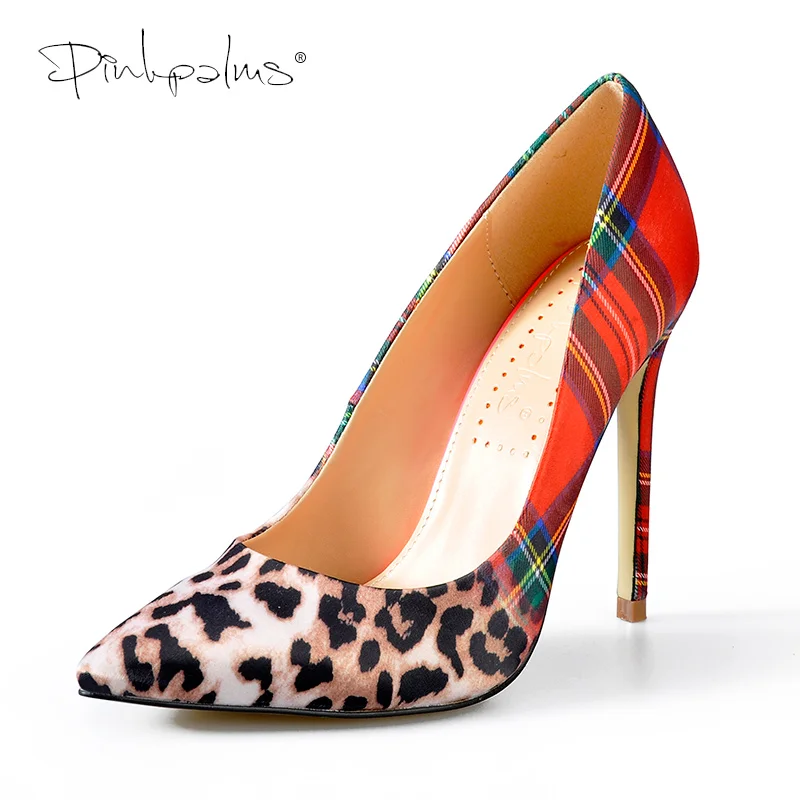 Femme Femmes Dame Et leopard Pointu Partie Sexy White Hauts red Pour De Orteil Paumes Léopard Talons Pompes Plaid Chaussures Stiletto Mariage Bureau Roses 0qwI6FxS4