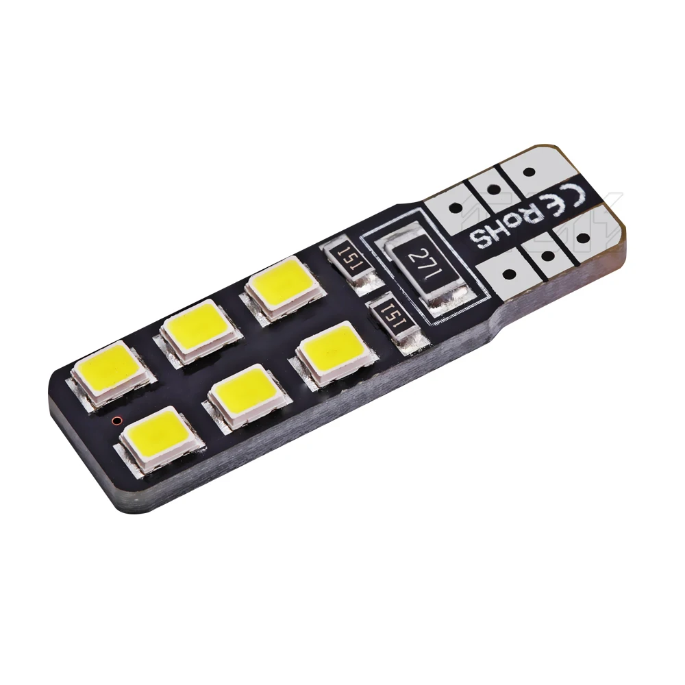 10 шт./лот авто светодиодный T10 светодиодный canbus 194 W5W светодиодный Canbus t10 12smd 2835 Светодиодный лампочки нет ошибок на танкетке фонари Габаритные светодиодные лампы