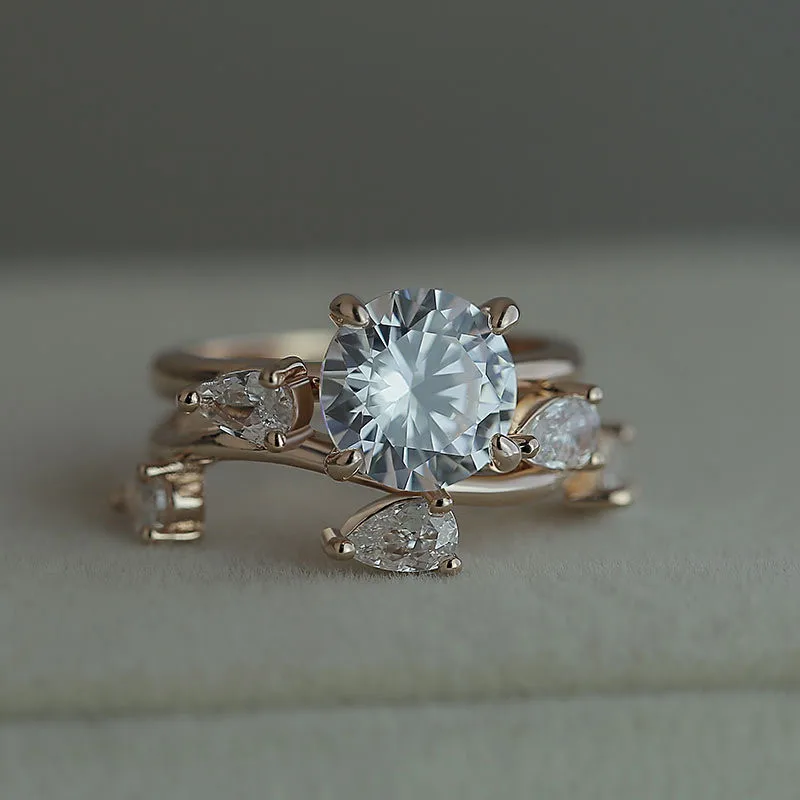 Сердце Камень Кольца из розового золота для женщин обручальное кольцо подарок кристалл кольцо Роскошные ювелирные изделия Женское кольцо Mujer