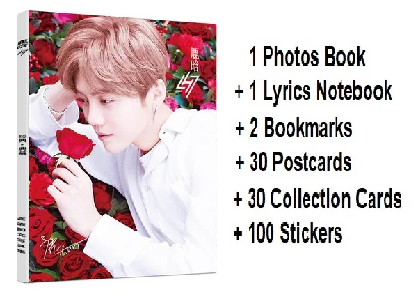 Aries Lu Han Photos Book China Male Singer Actor Postcard Bookmark Picture Magazine Book Set Festival Gift