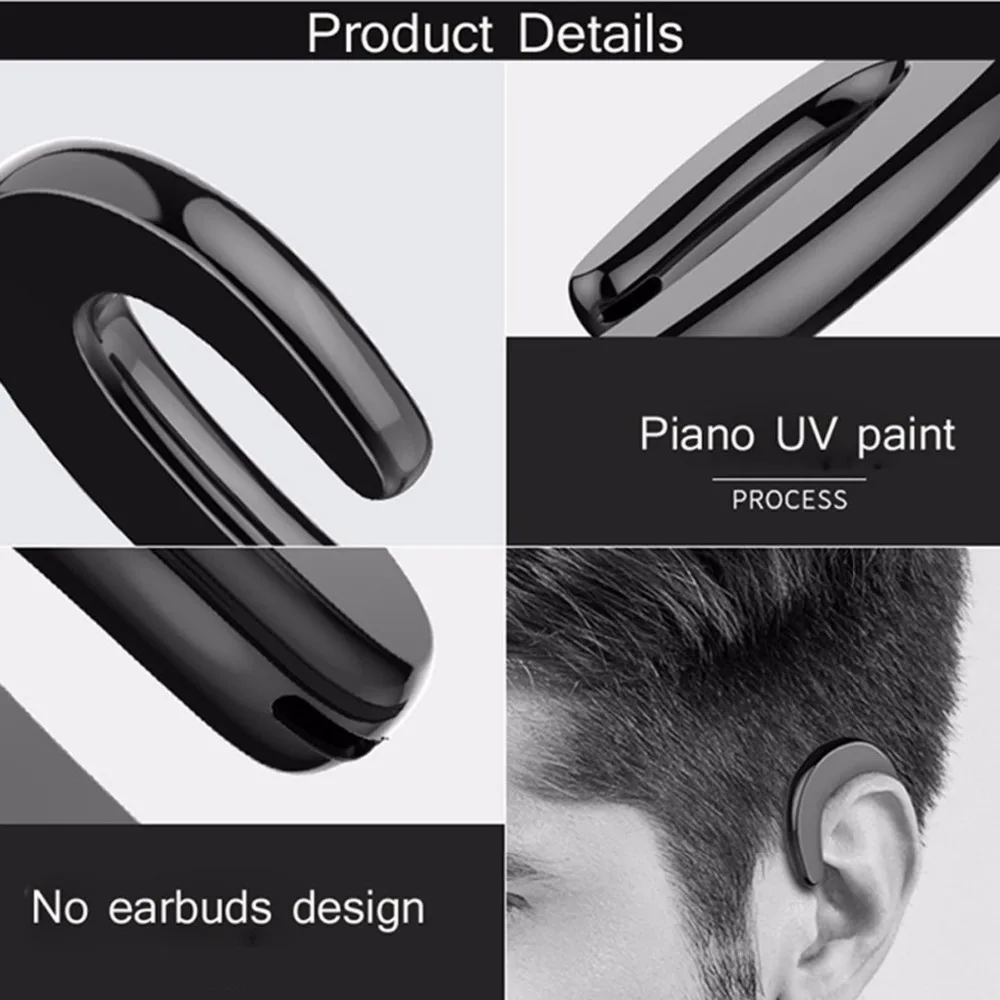 Painless Bluetooth Earphone Hang On Ear Headset Wireless Headphone Handsfree Earpiece For Android IOS Samsung iPhone Motorola LG
