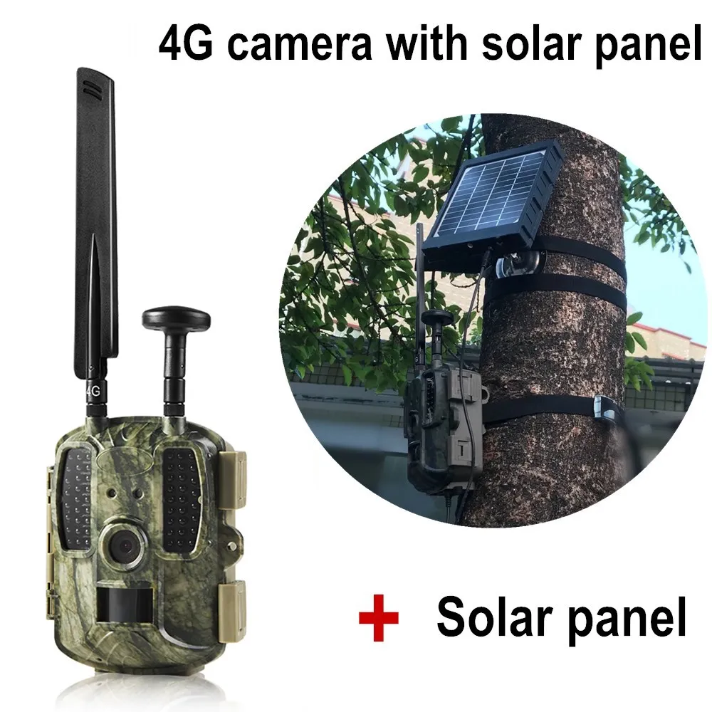 GPS Hunting camera 4G With 3000mah Solar Panel Mobile APP Control