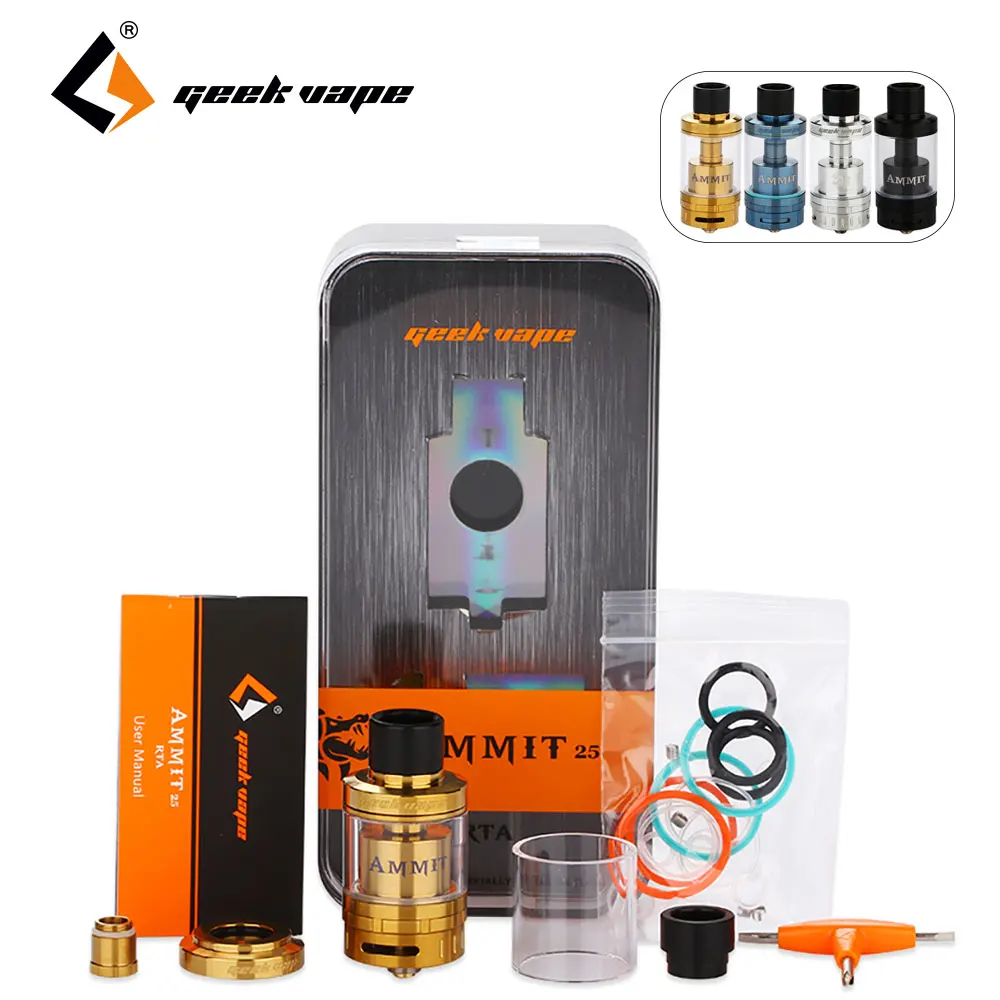 Оригинальный geekvape ammit 25 RTA распылитель 2 мл/5 мл Enhanced 3D воздуха системы и выдвижная Танк огромный Vape электронная сигарета