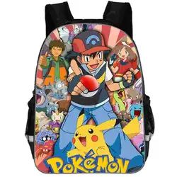 Горячая аниме рюкзак Pokemon Карманный Монстр школьная сумка Ash Ketchum/Пикачу школьные рюкзаки для девушек мальчиков рюкзак для переноски детей