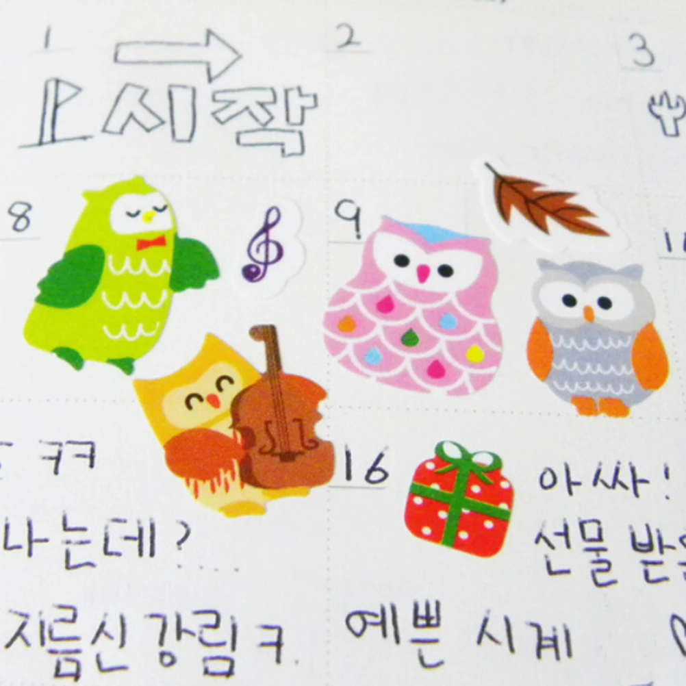 Наклейки бумажные декоративные в виде совы жирафа животных|stickers for|stickers for diarysticker