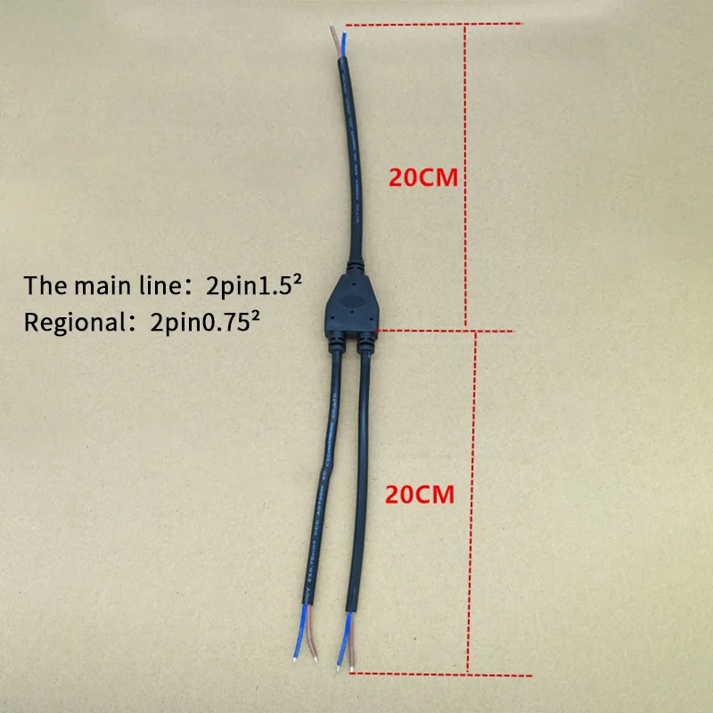 2 pin 1 до 2 3 4 5 кабели водонепроницаемый разъем IP67 Y Разъемы Мужской и женский Электрический провод сплиттер открытый светодиодные ленты светильник - Цвет: 1 to 2