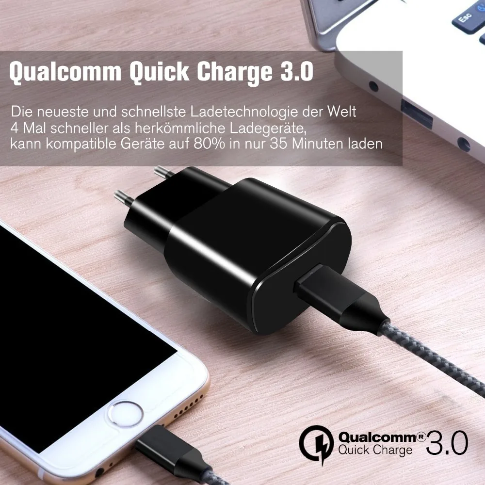 USB Charger with Quick Charge 3.0 18W Power Adapter Charging Adapter QC 3.0 Charging Plug for Samsung Iphone HTC Huawei Nexus