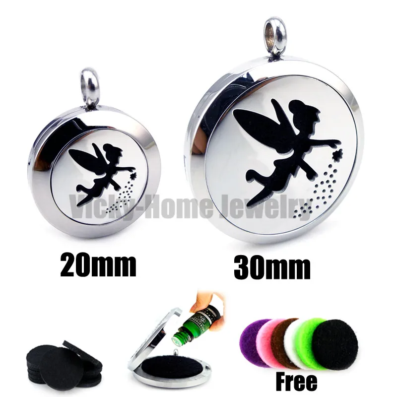 

With chain gift Fairy (20-30mm) Aromatherapy / Essential Oils Diffuser Locket Necklace Tinker Bell Diffuser Locket drop shipping