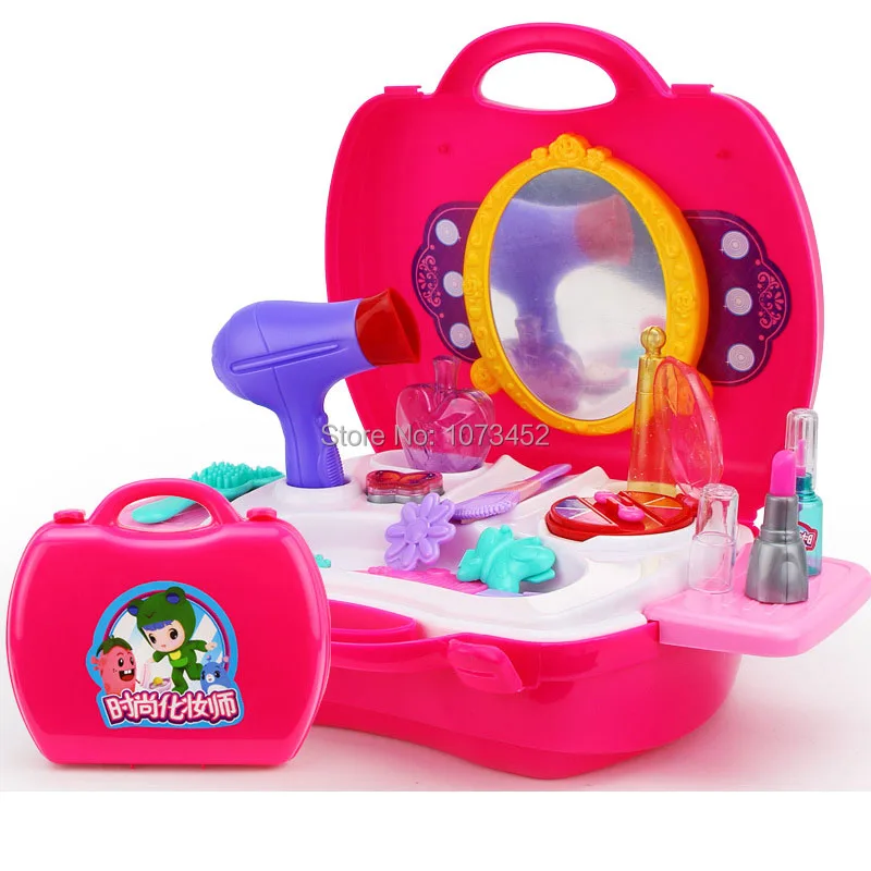 Вспомогательный шкаф портативный дизайн игрушечный туалетный столик brinquedo набор для ролевых игр куклы игрушка косметика для девочек включает 21 шт