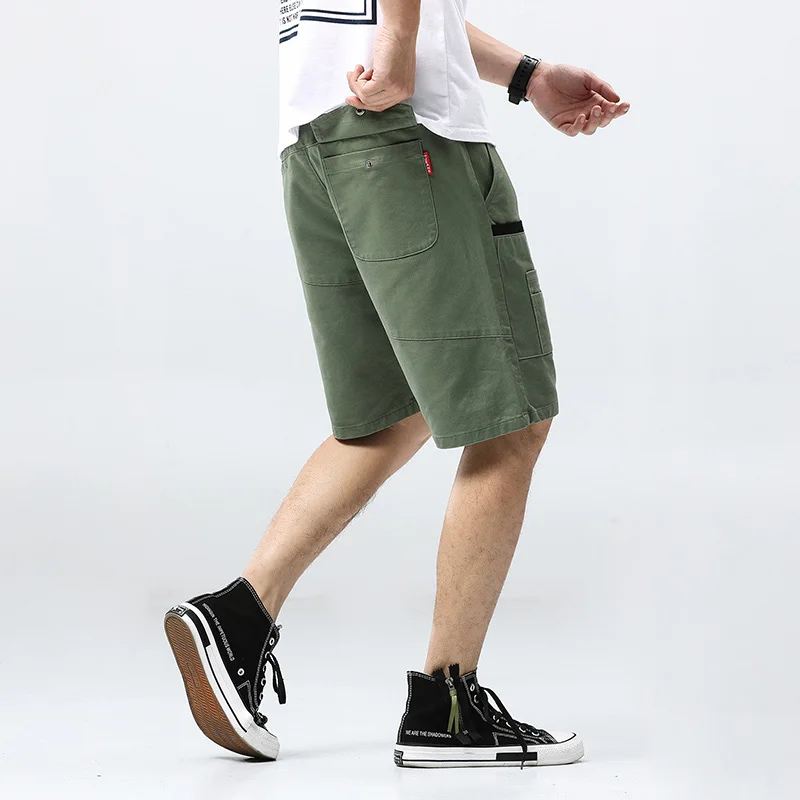 Летние Новые однотонные х/Б мужские шорты Slim Fit до колена повседневная мужская одежда Высокое качество Мульти-карман мужские карго шорты 4XL