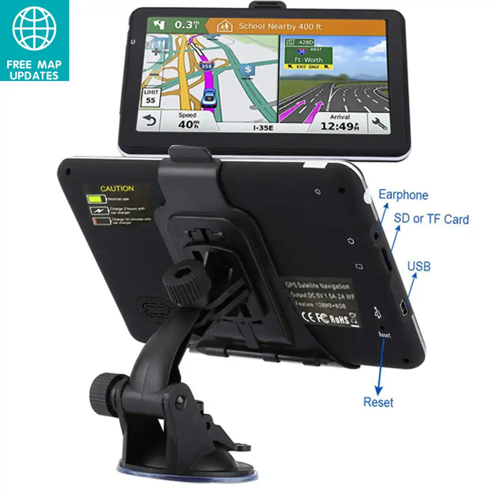 7 pulgadas de pantalla táctil de navegación GPS para Coche Camión con 7 pulgadas SAT NAV Navegador por satélite