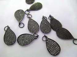 6 шт. 18-28 мм Micro Pave кулон, pave CZ разъем ювелирные изделия Teardrop Drop Gunmetal драгоценности бисера Фокусное