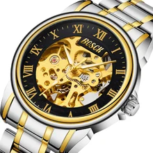Men Watches Automatic Mechanical Watch Male Tourbillon Clock Gold Fashion Skeleton Watch Top Brand Wristwatch Relogio Masculino binssaw skeleton mechanical watches men fashion stainless steel clock top luxury brand gold male automatic tourbillon wristwatch