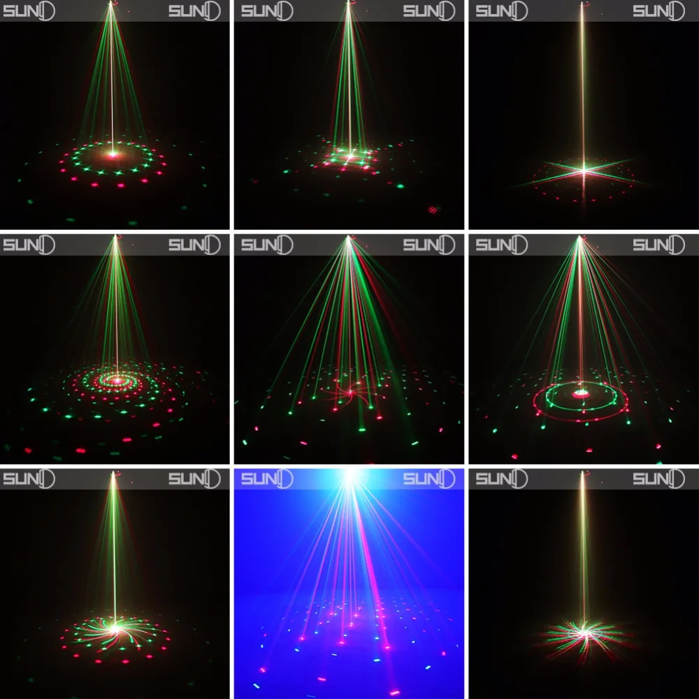 SUNY 12 RG Лазерный светильник, синий светодиодный сценический светильник, звуковая активация, проектор Gobo, шоу для клуба, бара, диско, дома, вечерние(Z12RG