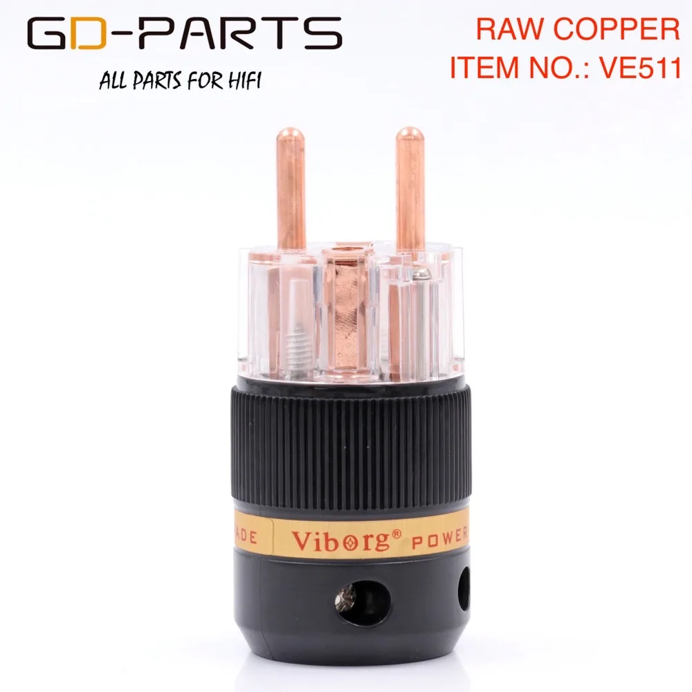 

Viborg High End Pure Copper EU Power Cable Plug Mains AC Schuko Power Adapter Electric Power Connector 250V 16A Hifi Audio DIY