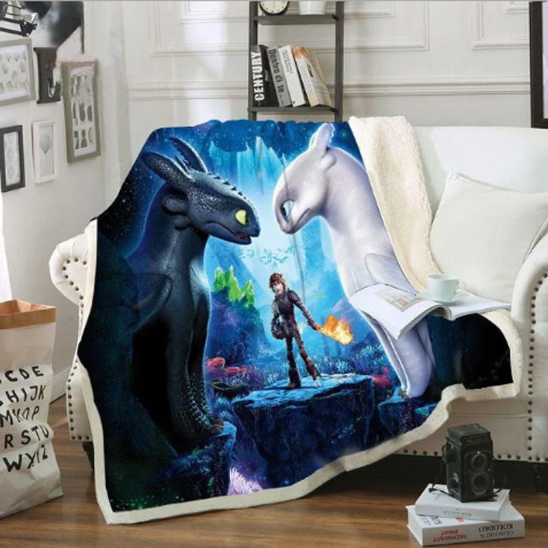 

Toothless Light Fury How To Train Your Dragon 3 Plush Toy Kids Toys Printed Blanket Sofa Cover Blanket Cloak Night Fury Dragon