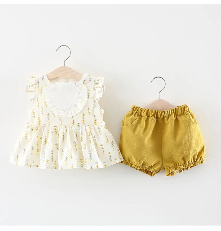 New Born Baby Girls Clothing Sets Princess Dress Tops+Hot short Pants 2 Pcs Kids Outfits Sets 2018 Children Summer Clothes Set (3)