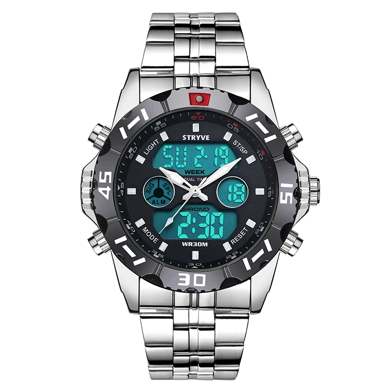 STRYV New S Shock Men Sports Watches Big Dial Quartz Digital Watch For Men Luxury Brand LED Military Waterproof Men Wristwatches