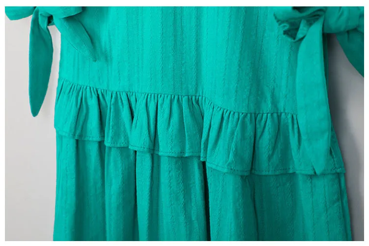ruffles patchwork little big girl dresses cotton summer 2018 green princess mini kids dresses designs Children Boutique Clothes 5 6 7 8 9 10 11 12 13 14 15 years teenage girls 4 year baby girl dresses  15 years girl dresses (5)