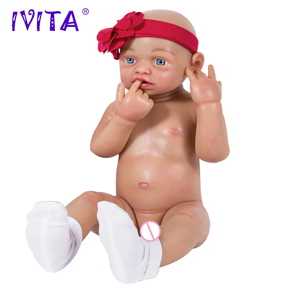 

IVITA 56cm Silicon Baby Dolls Newborn Baby Doll Reborn Babies Silicone Doll Child Inner Stainless Steel Skeleton Moveable Doll