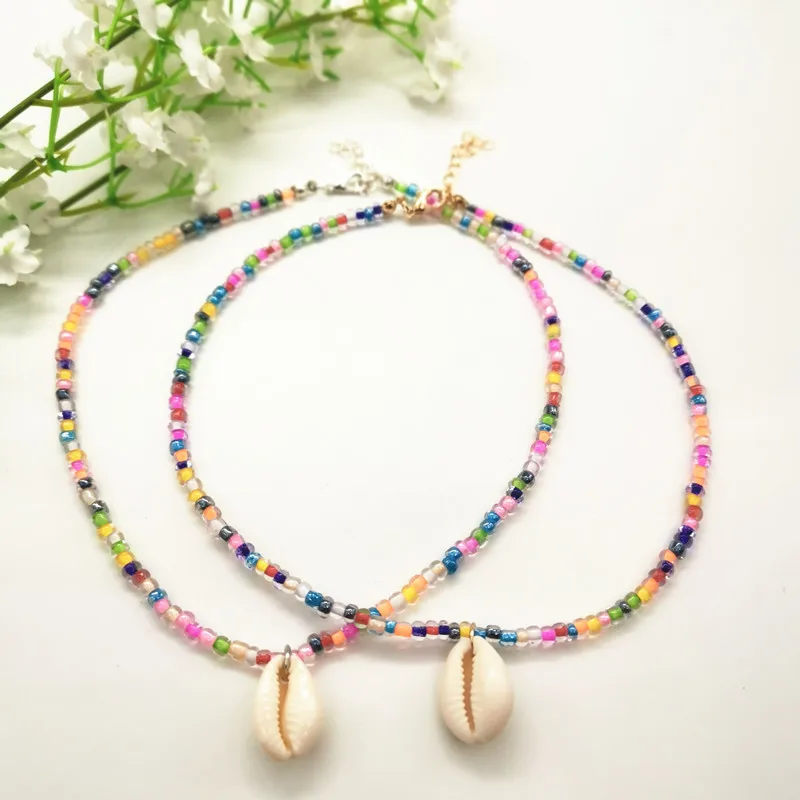 

JCYMONG Bohemian Colorful Beads Charm Bracelets For Women Natural Shell Pendant Necklace 2019 Fashion Gold Silver Color Jewelry