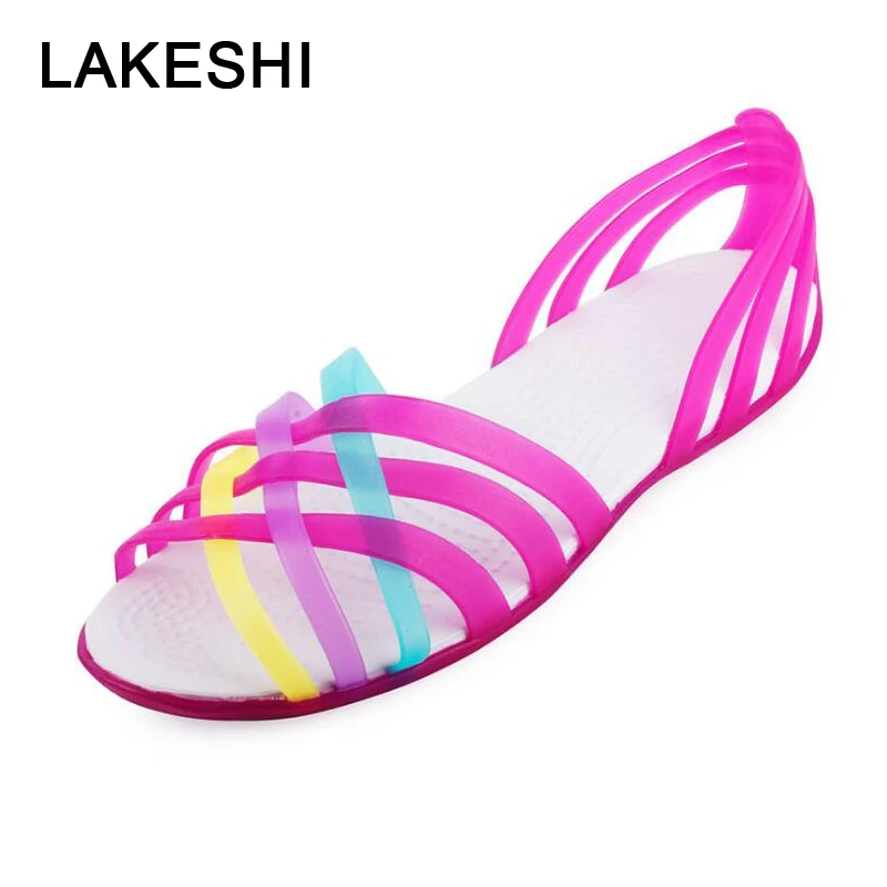 

2019 Women Sandals Summer Candy Color Jelly Shoes Beach Flat Sandals Women Shoes New Comfort Ladies Shoes Sweet Female Sandalias