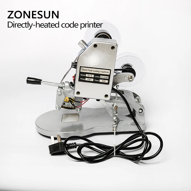 ZONESUN ручной принтер для горячего тиснения кодирования даты истечения срока