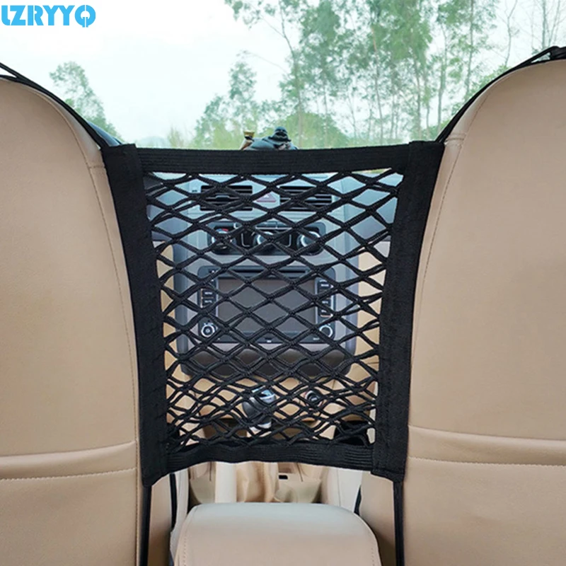 

30*23cm Universal Plastics Auto Car Front Seat Elastic String Net Organiser Mesh Storage Bag Pocket Cage Use in the Car Black