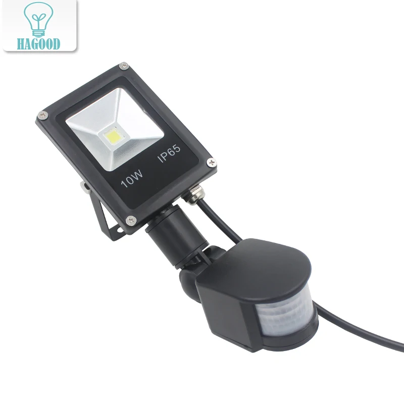 

Newest 85-265V 10W Led Flood Light Led Spotlight New Type Black Shell PIR Motion Sensor Induction Sense Led Lamp