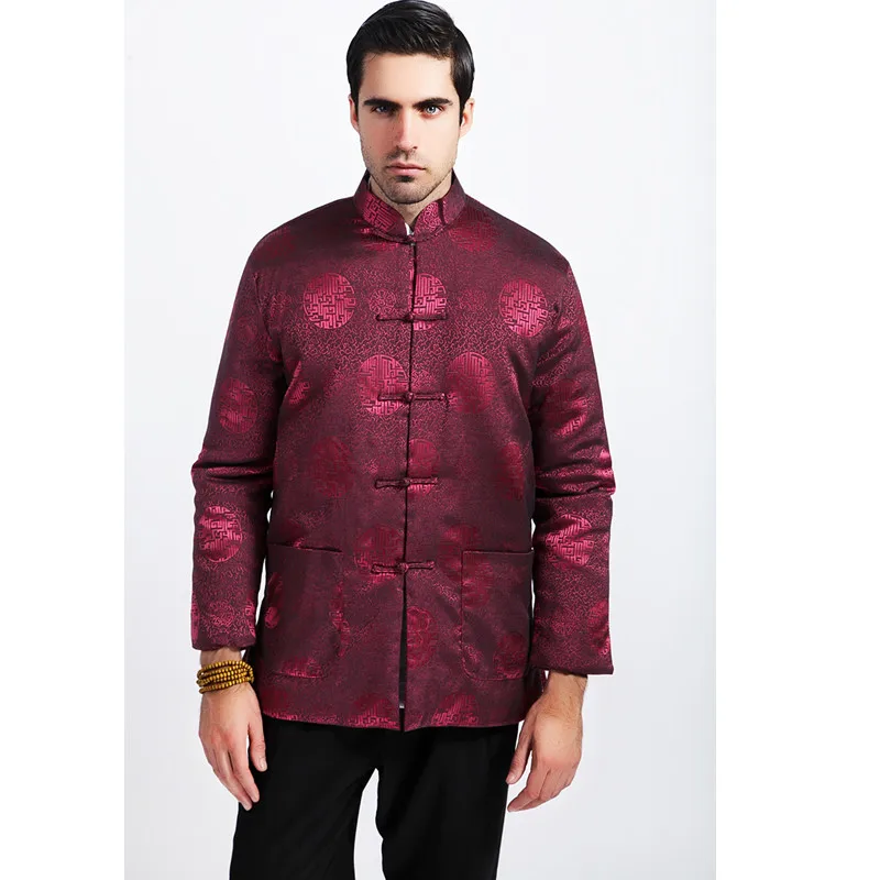 Burgundy Winter Men Cotton Padded 