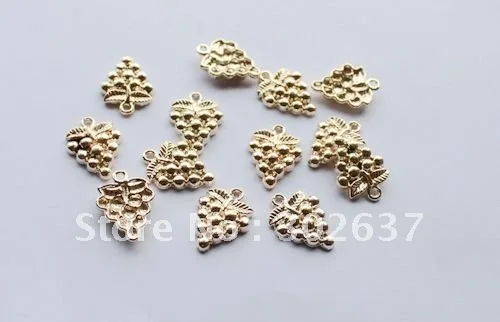 50 шт светло золотые серьги подвески в виде винограда A9006GP|grape charms|charm charmplate charm |