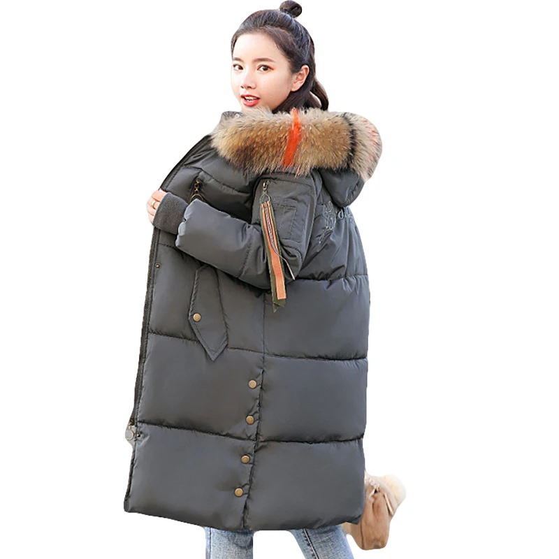 

Big Fur Collar Warm Thicken 2018 New Arrival Winter Jacket Women Long Down Cotton Parkas Female Hooded Coats Plus Size 5XL D434