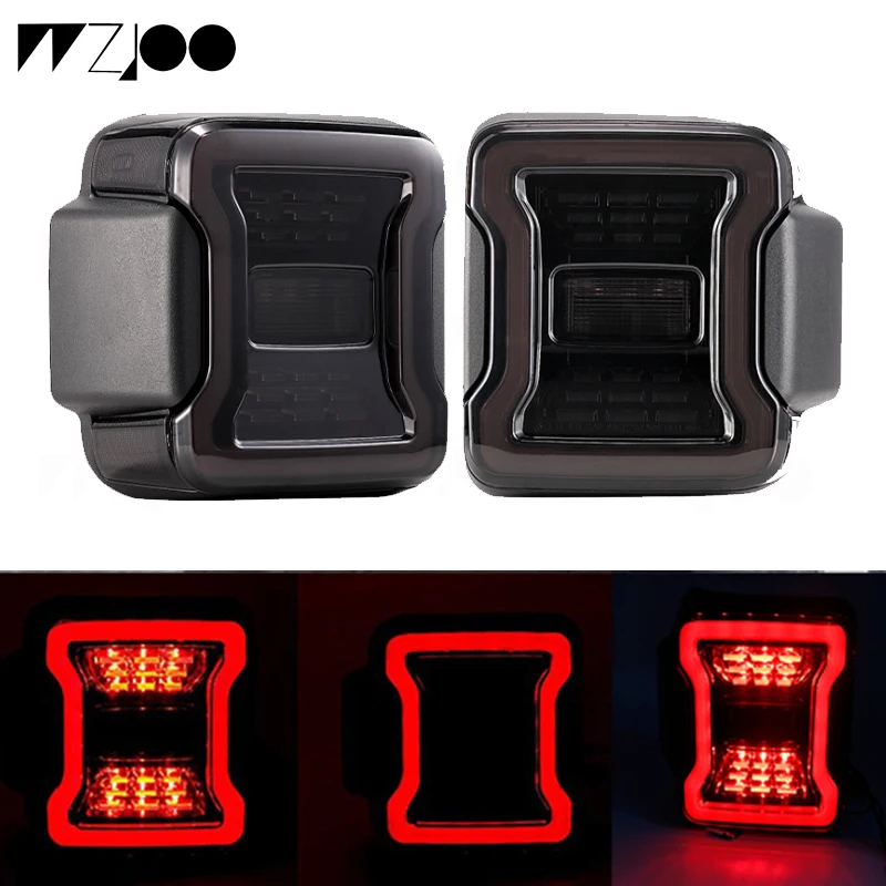 Wzjoo 2 шт. для Jeep Wrangler JL задние фонари Копченый светодиодный задний фонарь для Jeep Wrangler светодиодный задний фонарь с США/ЕС Версия
