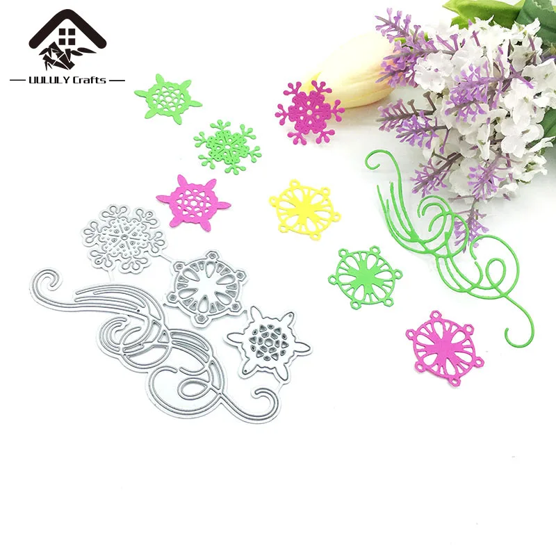 

Uululy Crafts Hollowing Snowflakes Flower Set Metal Cutting Dies For Scrapbooking DIY Cards Album Decor Embossing