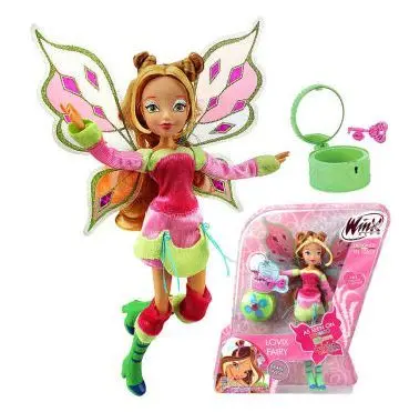 

J008 Hot Sales 28CM High Winx Club Doll Bloom girl Action Figures Dolls with Wing and Mirror Comb Classic Toys For Girls Gift