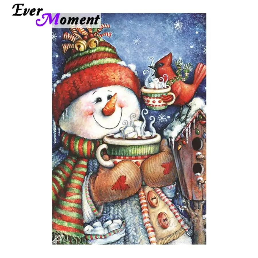 

Ever Moment Diamond Painting Snowman Christmas 5D DIY Needlework Full Square Drill Diamond Embroidery Picture Mosaic S2F614