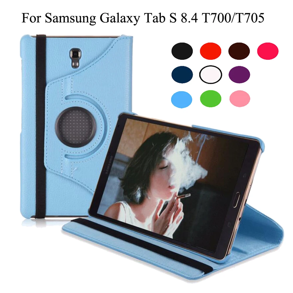 Для Samsung Galaxy Tab S 8.4 T700/T705 360 градусов вращающийся чехол кожаный чехол для Galaxy Tab S 8.4 дюймов Защитный чехол
