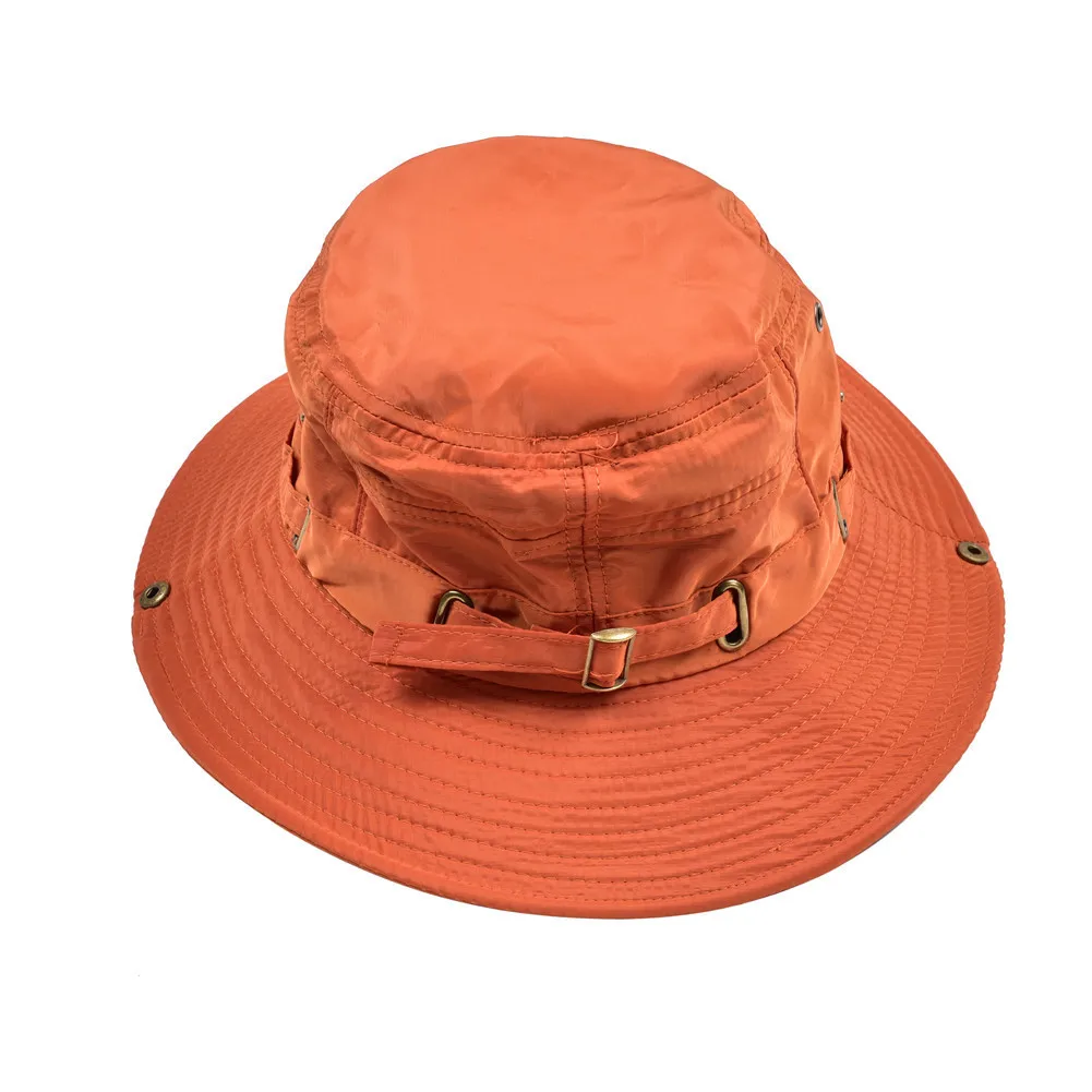 Открытый большой шляпа с широкими полями мужчины женщины Универсальный летний солнцезащитный козырек Рыбак походная Кепка Рыбалка Открытый пляж путешествия шляпа - Цвет: Orange
