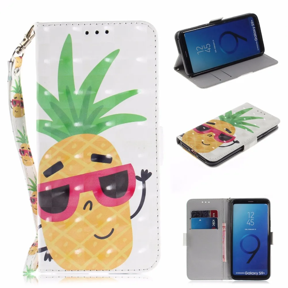 Новый чехол для samsung s9plus Стенд Wallet galaxy s9 крышка 3D кожа флип s8 s8plus | Мобильные