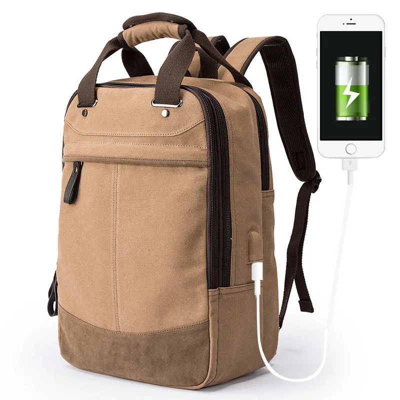 

Stylish canvas men's bag dual-purpose shoulder travel