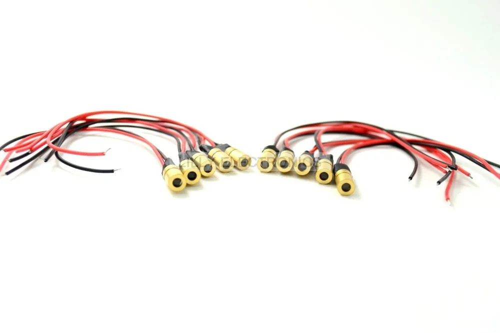 10pcs/lot Mini Dot Infrared IR Laser Diode Module 780nm 3mw w/ Driver-in 6x10mm DIY LAB Lazer