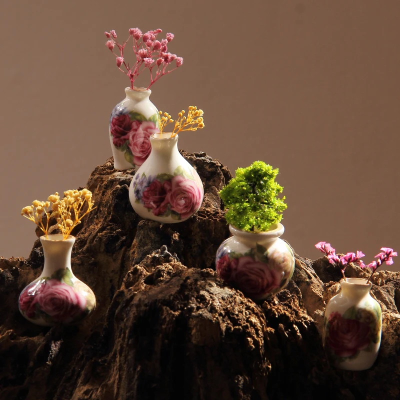 

2019 New Arrival S Chinese Porcelain Vases Hot Sale!!retro Pocket Vases Home Decoration Vase Kiln Mini Ornaments Glaze Shelf