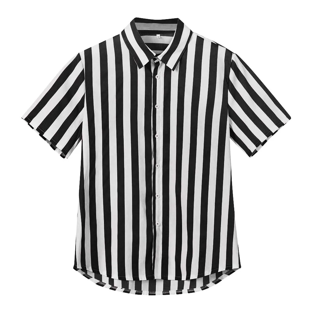 

Womail 2019 New Arrival Men's Luxury Stylish Casual Men's Baggy Beach Hawaiian Print Short Sleeve Button Retro Shirt Tops Blouse