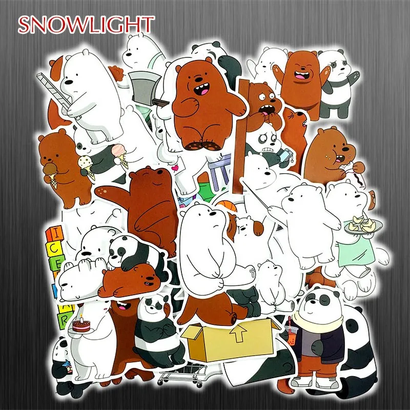 36Pcs/Set Cute Bear Cartoon PVC Waterproof JDM Sticker FOR Laptop Guitar Motocycle Luggage Skateboard Doodle Decor Toy Sticker