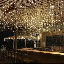 3.5M 96leds LED String Lights Curtain Icicle Garland fairy lamp Christmas Holiday Wedding Party Outdoor Decoration EU/US plug