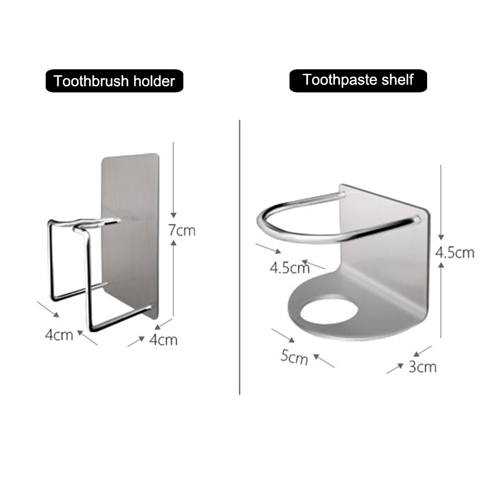 

Toothbrush Holder Storage Rack Stainless Steel Wall Hanging Adjustable For Bathroom MYDING