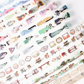 

Cute Flower Paper Tape Vintage Retro Decorative Adhesive Tape Creative DIY Masking Tape For Scrapbooking Photo Album Decoration