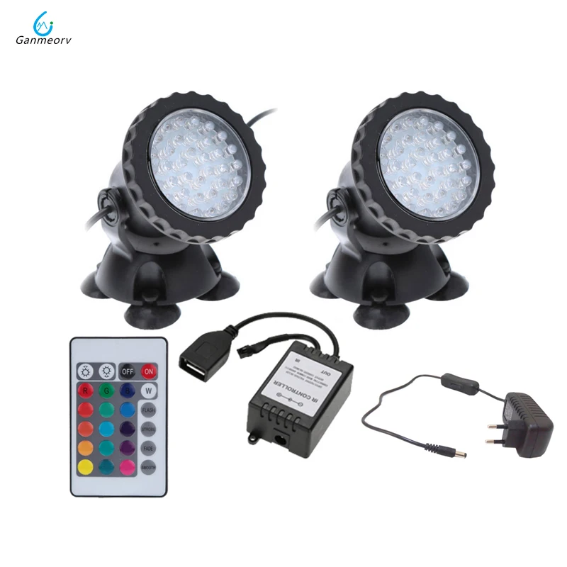 

2 in 1 72 LED Remote Control Submersible Underwater Lamp Spot Light For Garden Fish Tank Pond Fountain Aquarium led light