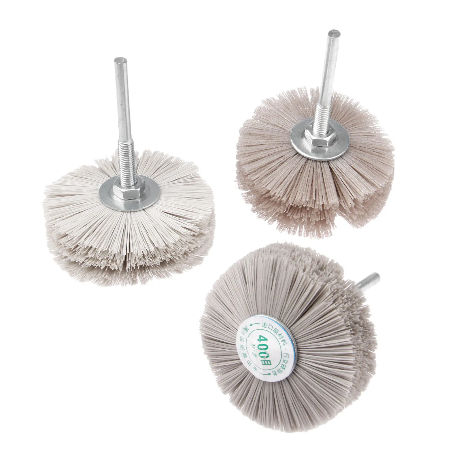 DRELD 3Pcs Dremel Accessories Nylon Wheel Brush Wood Metal Polishing Buffing Grinding Wheel 320# 400# 600# for Drill Rotary Tool